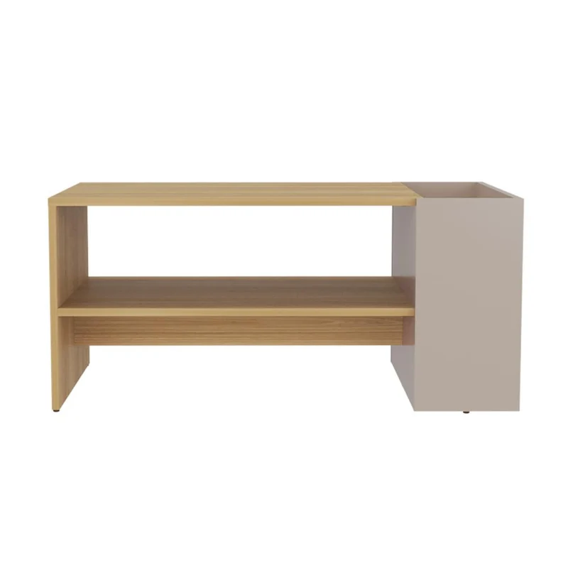 Mesa de Centro Larga Adel, Capri y Fresno Europeo, con Amplio Espacio para Decoración ZF