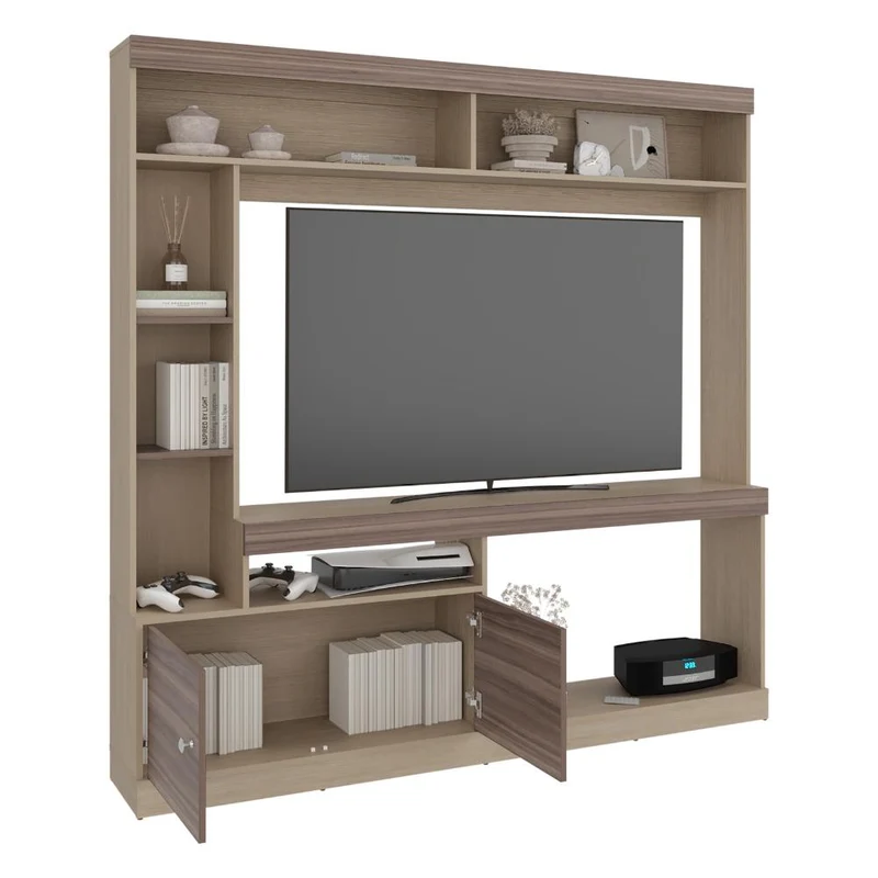 Mesa para TV Classic, Avellana y Cartagena, para Televisor de 55 Pulgadas