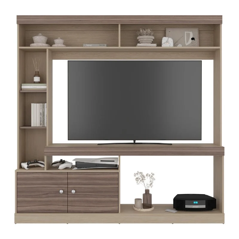 Mesa para TV Classic, Avellana y Cartagena, para Televisor de 55 Pulgadas
