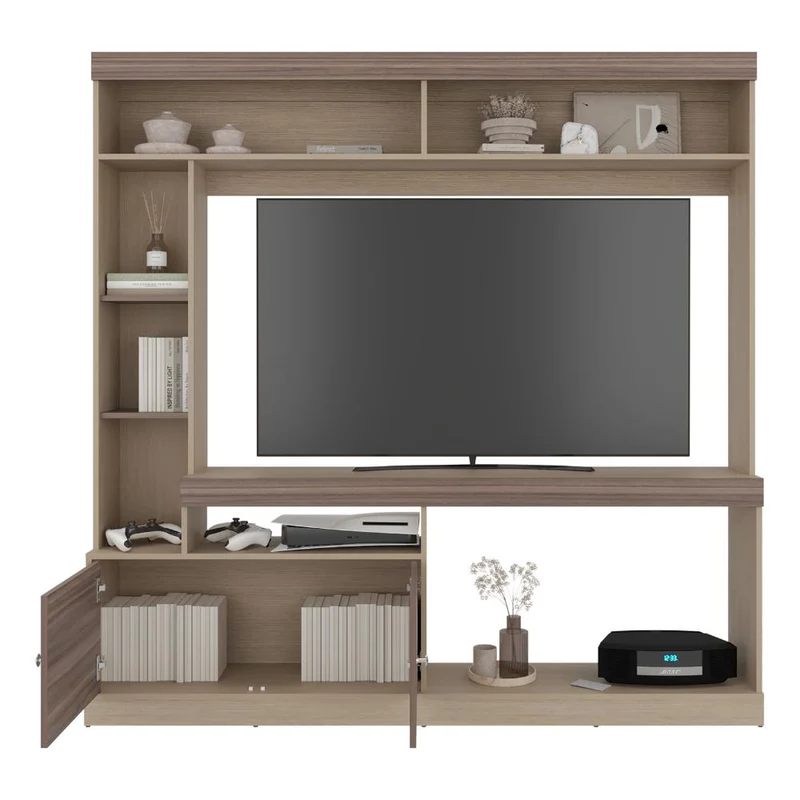 Mesa para TV Classic, Avellana y Cartagena, para Televisor de 55 Pulgadas