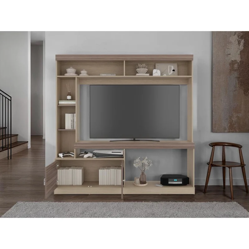 Mesa para TV Classic, Avellana y Cartagena, para Televisor de 55 Pulgadas
