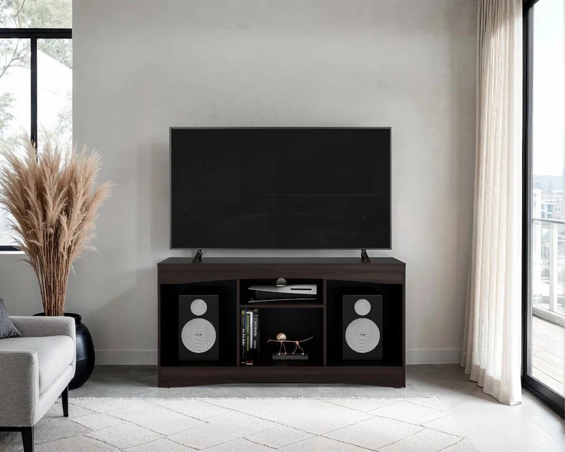 Mesa para TV Fiorenzi, Nogal y Wengue, con Espacio para TV de 55"