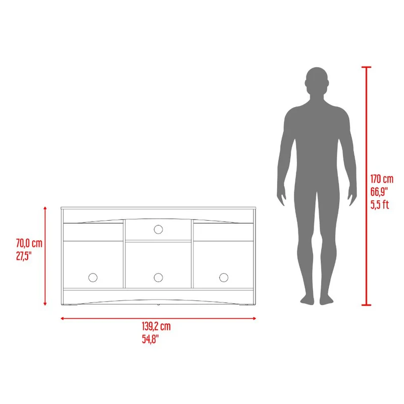 Mesa para TV Fiorenzi, Nogal y Wengue, con Espacio para TV de 55"