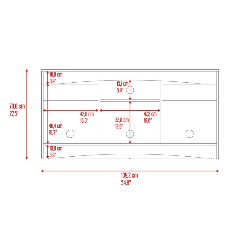 Mesa para TV Fiorenzi, Nogal y Wengue, con Espacio para TV de 55"