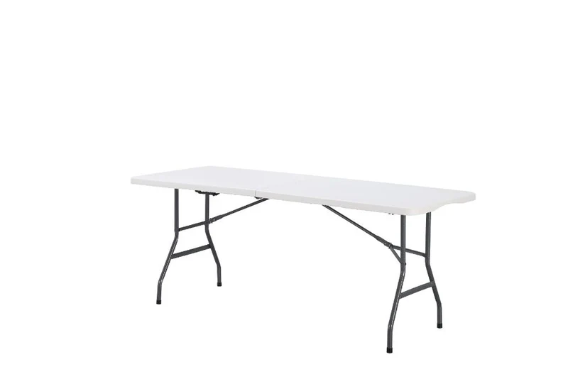 Mesa Auxiliar de Sala Plegable Print, Blanco, con Patas Metálicas