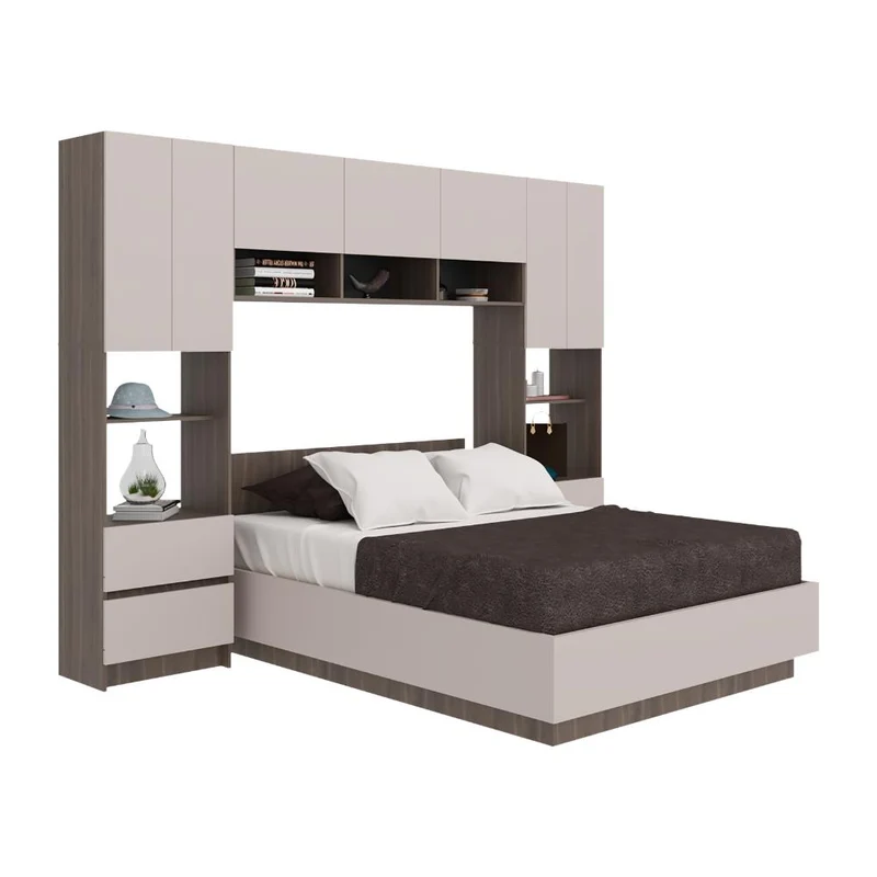 Cama con Clóset Deni, Milán y Capri, Incluye Tendido de Tablas y Clóset con Amplios Espacios de Almacenamiento