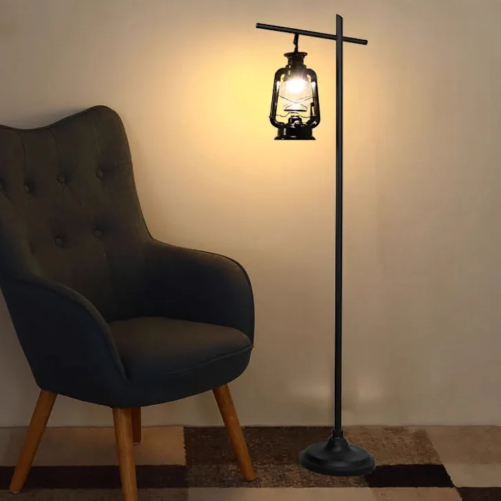 Contemporary Simplicity Kettle Shape Iron Glass Lampshade 1 - Light Standing Floor Lamp For Living Room