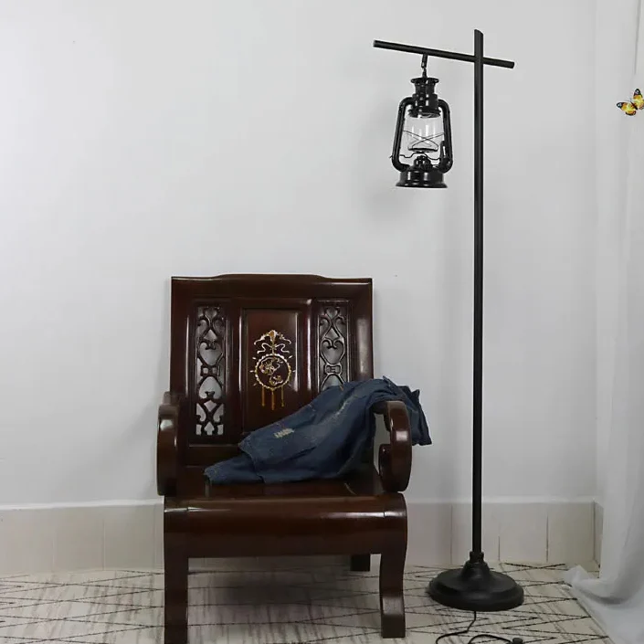 Contemporary Simplicity Kettle Shape Iron Glass Lampshade 1 - Light Standing Floor Lamp For Living Room