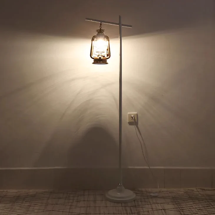 Contemporary Simplicity Kettle Shape Iron Glass Lampshade 1 - Light Standing Floor Lamp For Living Room