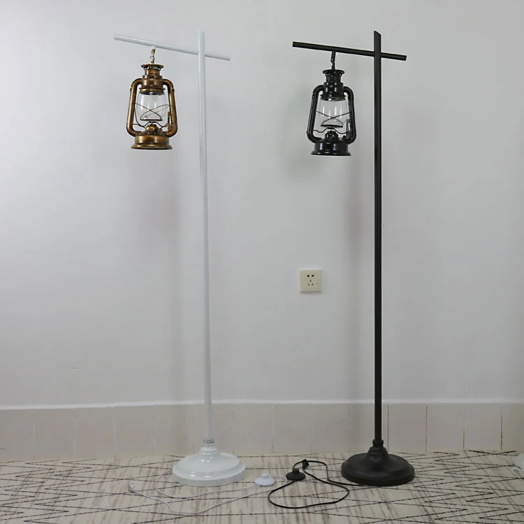 Contemporary Simplicity Kettle Shape Iron Glass Lampshade 1 - Light Standing Floor Lamp For Living Room