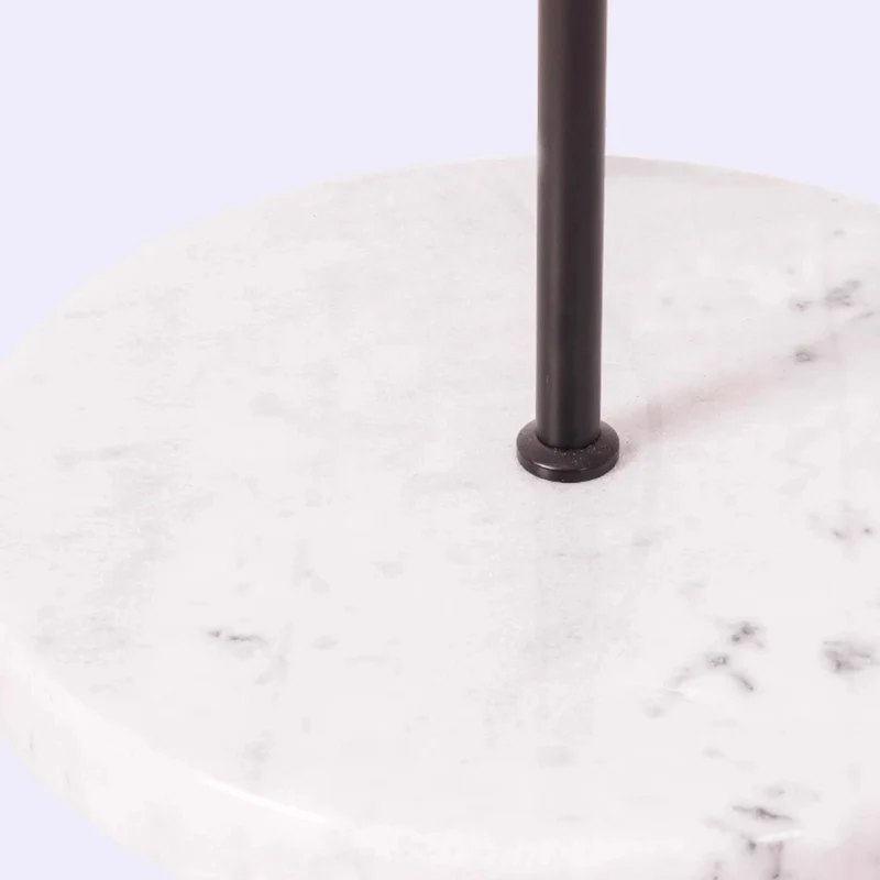 Contemporary Scandinavian Round Acrylic Iron Lampshade Marble Base LED Standing Floor Lamp For Living Room
