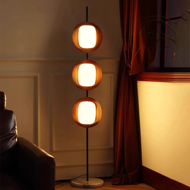 Contemporary Scandinavian Round Acrylic Iron Lampshade Marble Base LED Standing Floor Lamp For Living Room