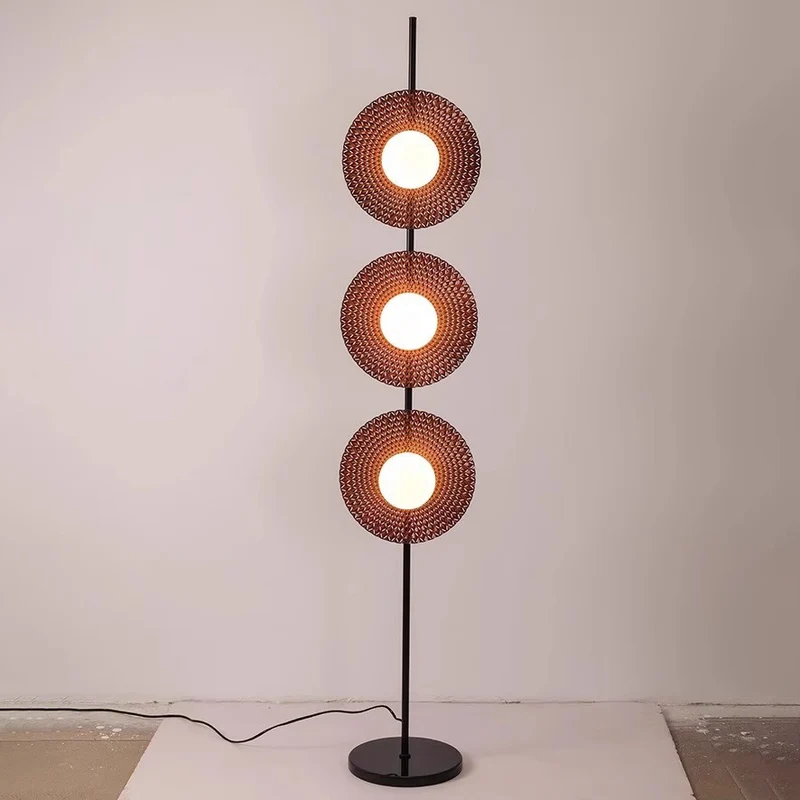 Contemporary Scandinavian Round Acrylic Iron Lampshade Marble Base LED Standing Floor Lamp For Living Room
