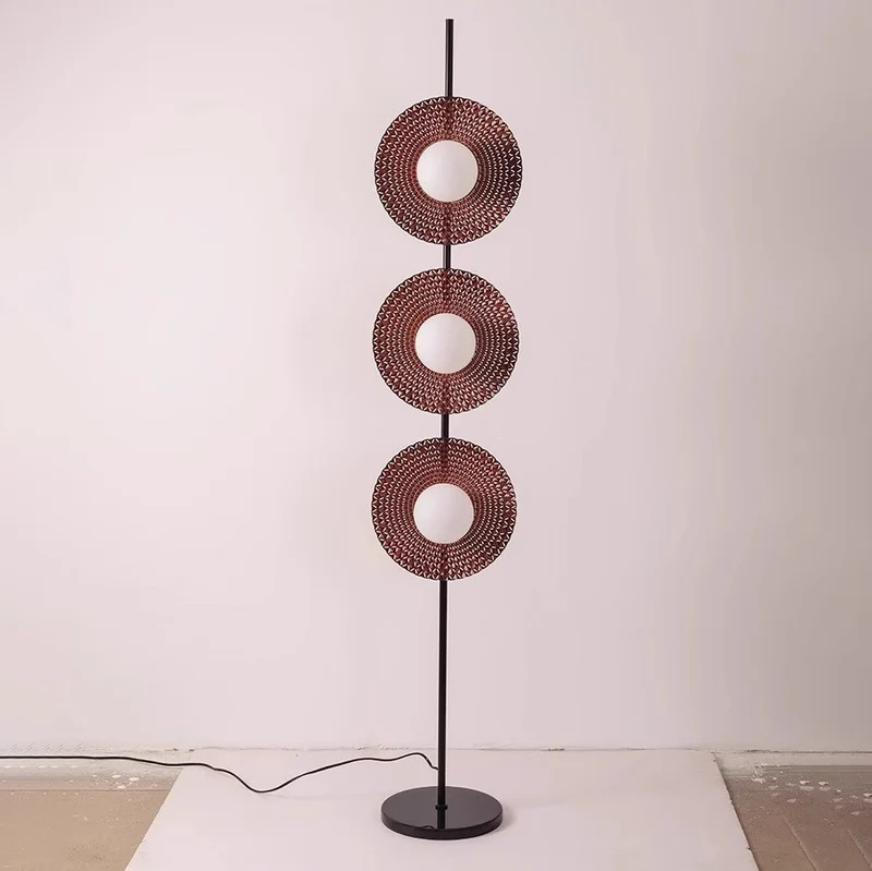 Contemporary Scandinavian Round Acrylic Iron Lampshade Marble Base LED Standing Floor Lamp For Living Room