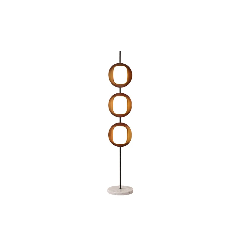 Contemporary Scandinavian Round Acrylic Iron Lampshade Marble Base LED Standing Floor Lamp For Living Room