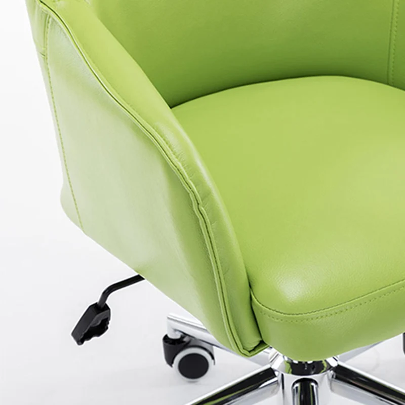 Modern Luxury Square Faux Leather Steel Aluminum Desk Chair Backrest Armrest For Home Office