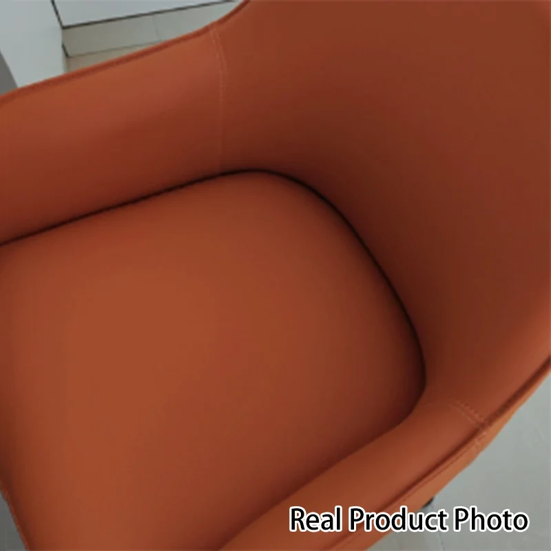 Modern Luxury Square Faux Leather Steel Aluminum Desk Chair Backrest Armrest For Home Office