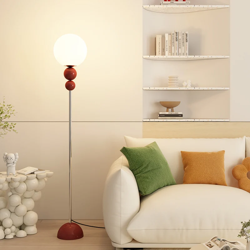 Contemporary Nordic Iron PE Round Ball Shade 1-Light Standing Floor Lamp For Bedroom