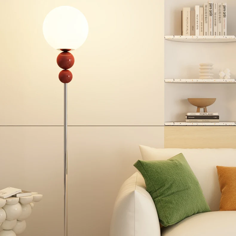 Contemporary Nordic Iron PE Round Ball Shade 1-Light Standing Floor Lamp For Bedroom