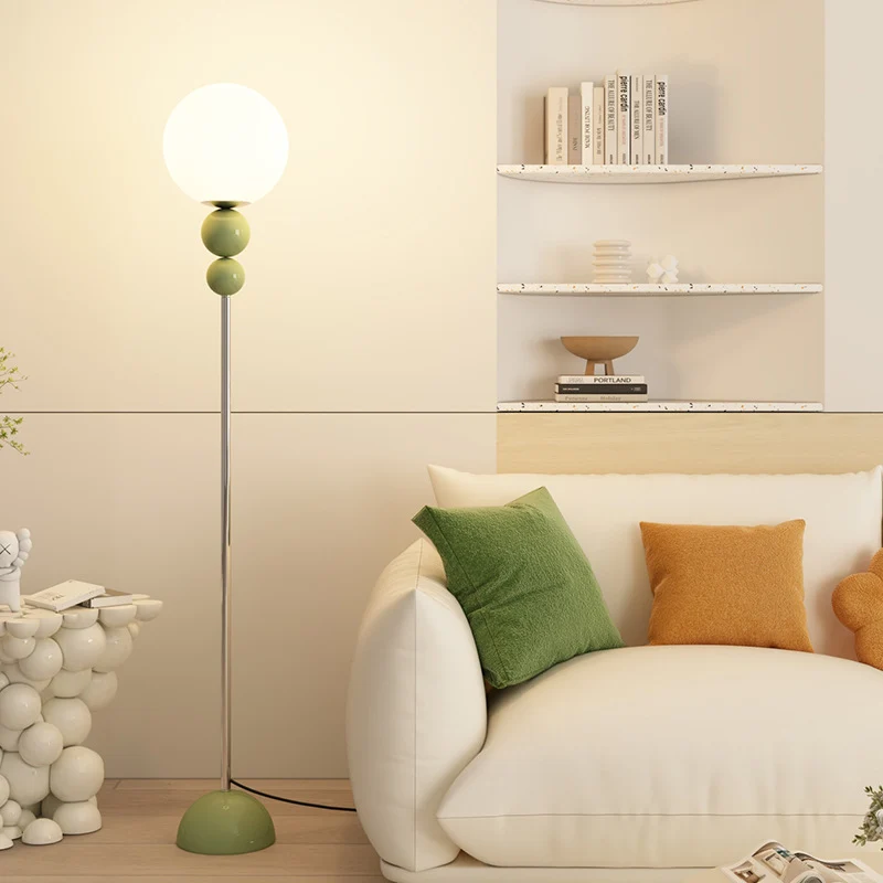 Contemporary Nordic Iron PE Round Ball Shade 1-Light Standing Floor Lamp For Bedroom
