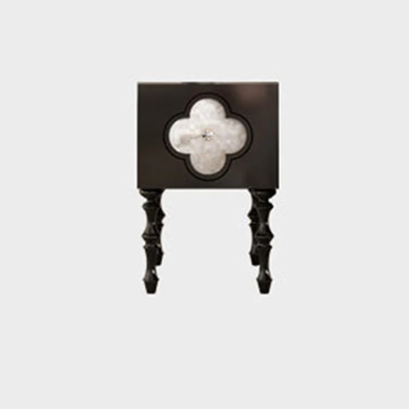 Contemporary Scandinavian Four Leaf Clover Ash Plywood Seashell Nightstand 1 - Cabinet For Bedroom