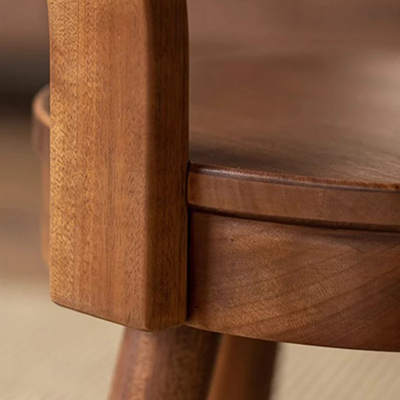 Modern Minimalist Swivel Kids Round Rubberwood Plywood Chair Backrest For Living Room