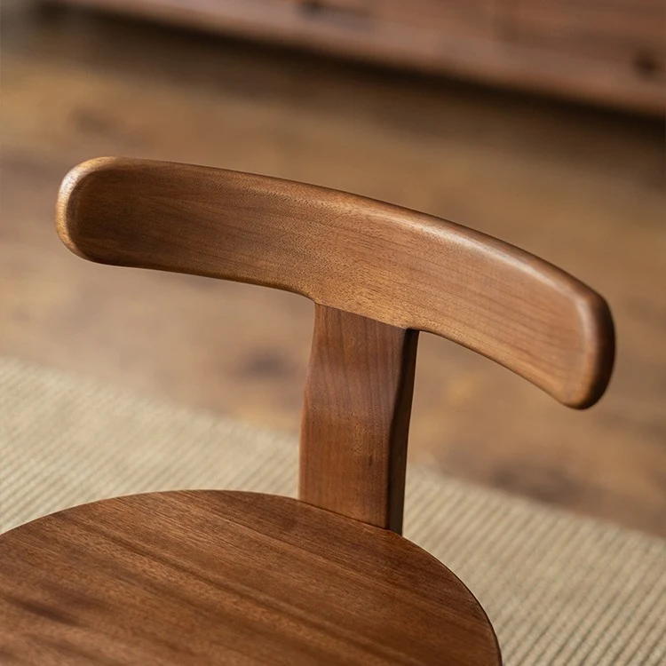 Modern Minimalist Swivel Kids Round Rubberwood Plywood Chair Backrest For Living Room