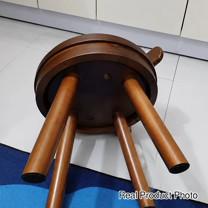 Modern Minimalist Swivel Kids Round Rubberwood Plywood Chair Backrest For Living Room