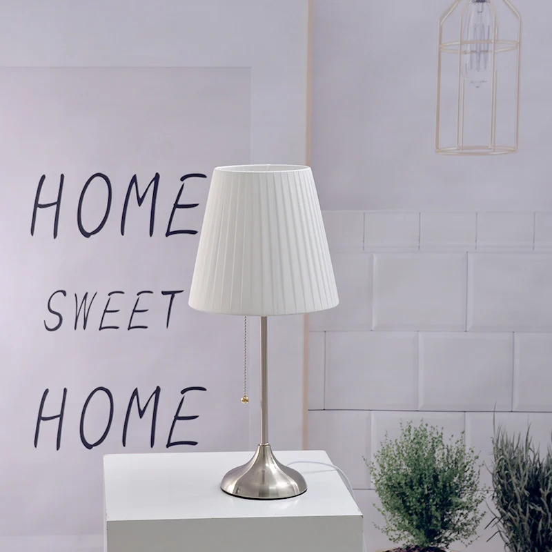 Contemporary Nordic Drum Iron Fabric 1-Light Table Lamp For Living Room