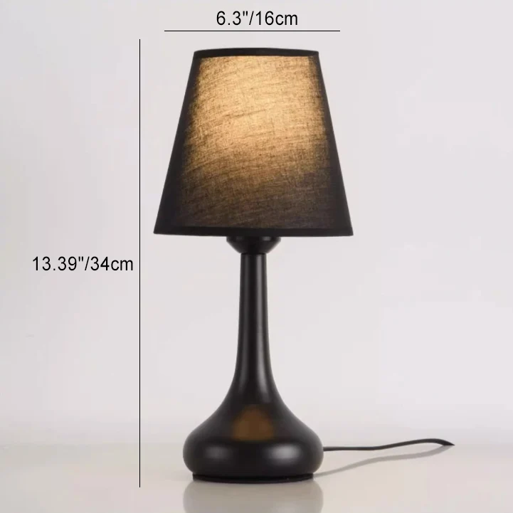 Contemporary Creative Round Teardrop Shape Scalloped Fabric Iron 1-Light Table Lamp For Living Room