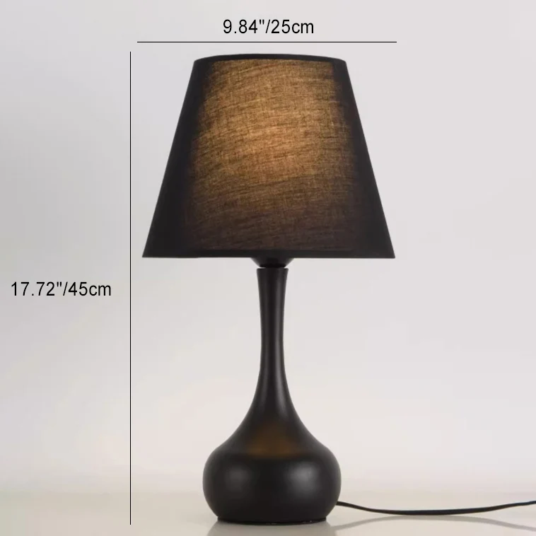 Contemporary Creative Round Teardrop Shape Scalloped Fabric Iron 1-Light Table Lamp For Living Room
