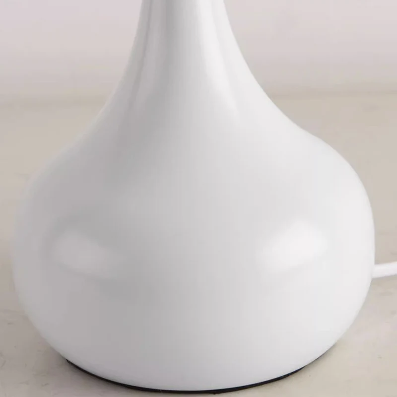 Contemporary Creative Round Teardrop Shape Scalloped Fabric Iron 1-Light Table Lamp For Living Room