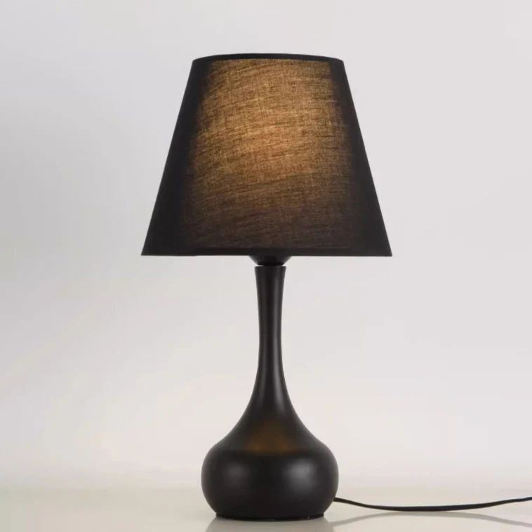 Contemporary Creative Round Teardrop Shape Scalloped Fabric Iron 1-Light Table Lamp For Living Room