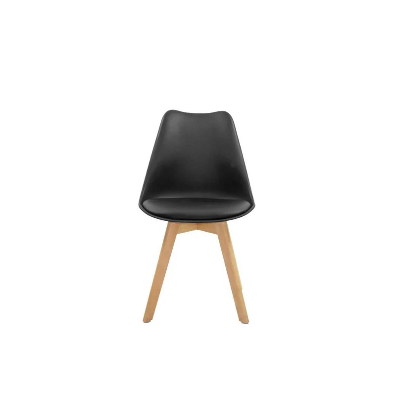 Kit de Dos Sillas Sasha, Negro y Café Claro, Cómodo Asiento y Patas en Madera