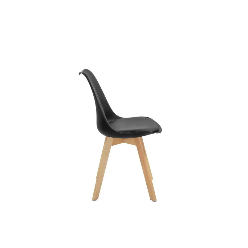 Kit de Dos Sillas Sasha, Negro y Café Claro, Cómodo Asiento y Patas en Madera