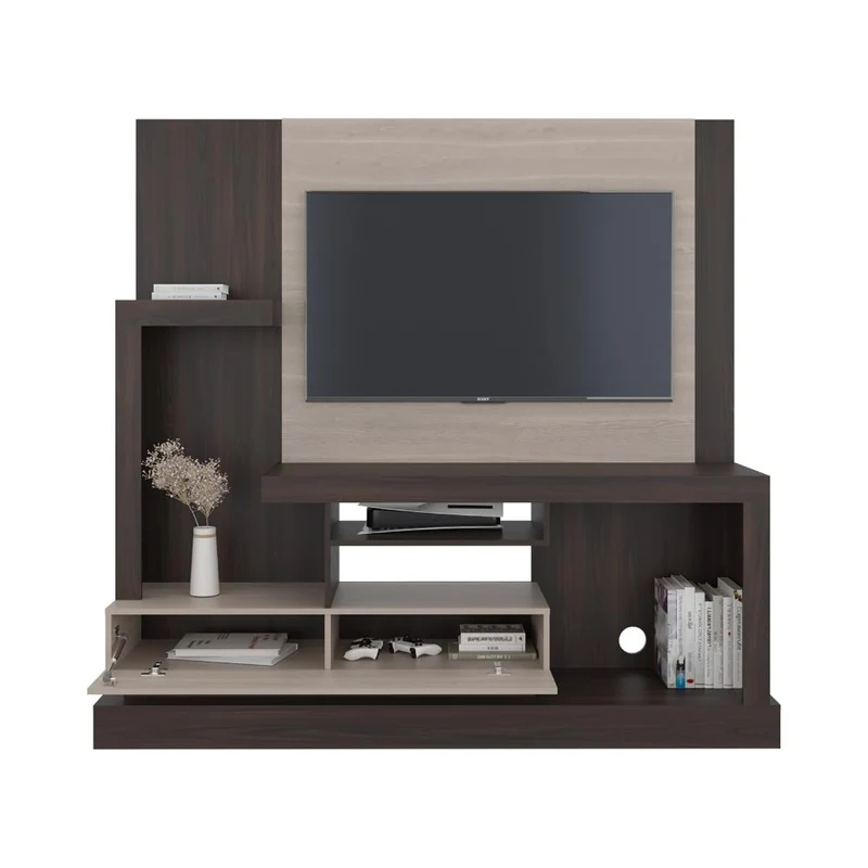 Mesa para TV Draven, Nogal y Bardolino, con Espacio para Televisor de hasta 55 Pulgadas