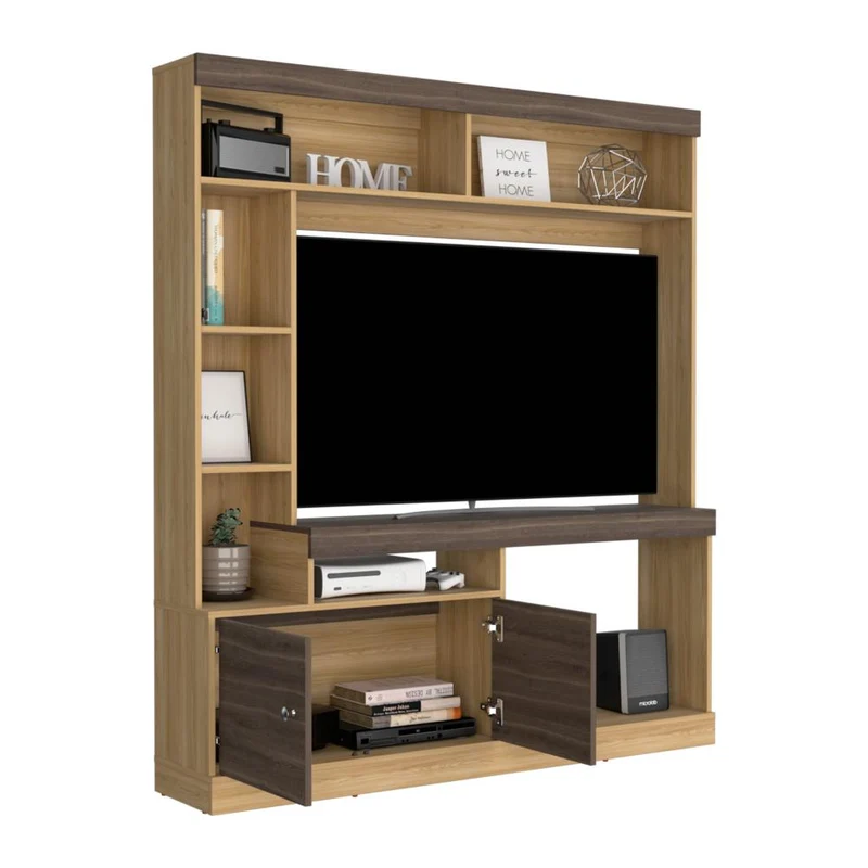 Mesa para TV Roy, Fresno Europeo y Milán, con Espacio para Televisor de 50 Pulgadas