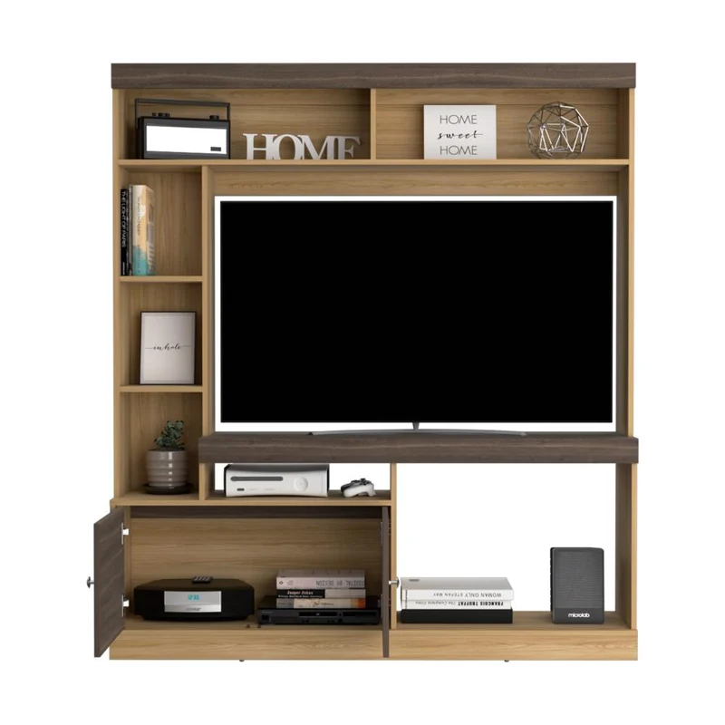 Mesa para TV Roy, Fresno Europeo y Milán, con Espacio para Televisor de 50 Pulgadas