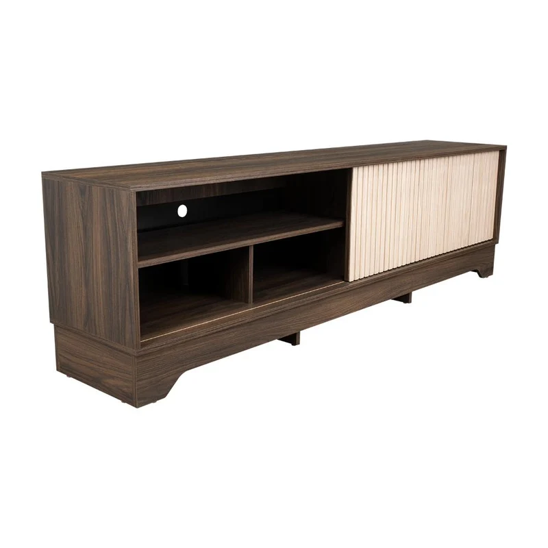 Mesa para TV Smith, Nogal Europeo y Roble Natural , con Puerta Corrediza