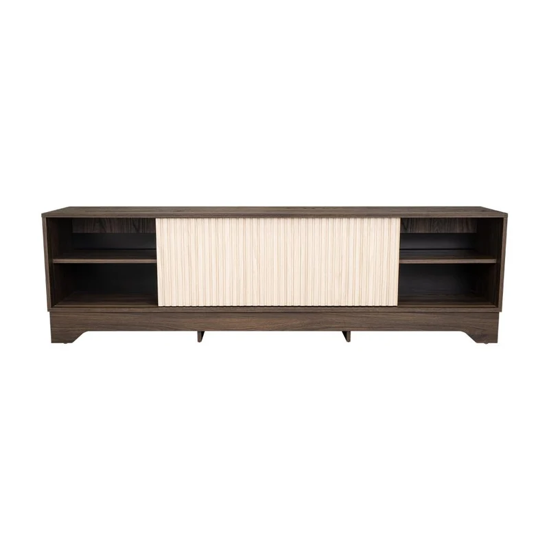 Mesa para TV Smith, Nogal Europeo y Roble Natural , con Puerta Corrediza