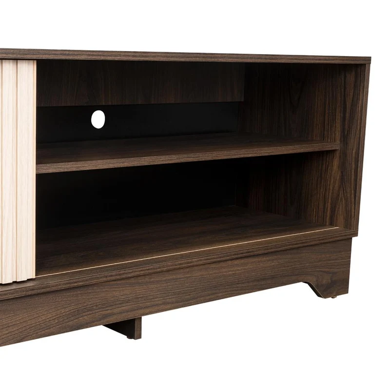 Mesa para TV Smith, Nogal Europeo y Roble Natural , con Puerta Corrediza