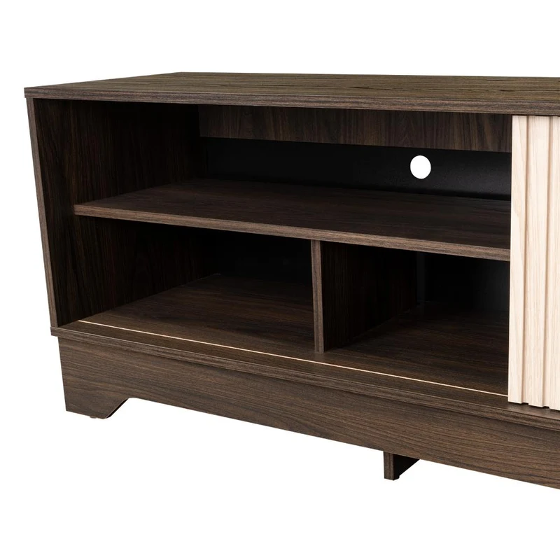 Mesa para TV Smith, Nogal Europeo y Roble Natural , con Puerta Corrediza