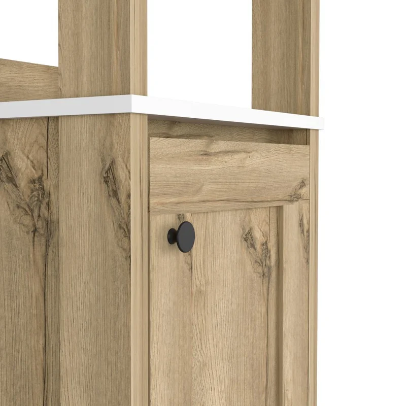 Mueble Auxiliar de Baño Aqua, Blanco Duqueza y Café Claro, con Amplio Espacio de Almacenamiento