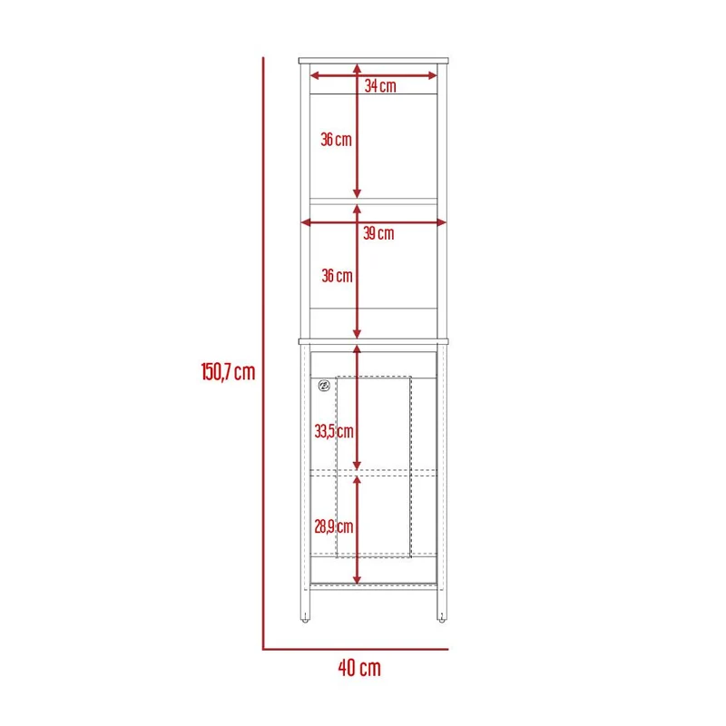 Mueble Auxiliar de Baño Aqua, Blanco Duqueza y Café Claro, con Amplio Espacio de Almacenamiento