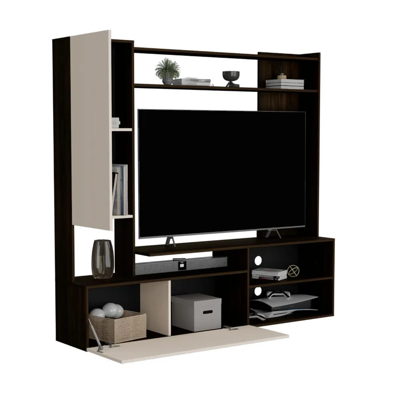 Mesa para TV Nocli, Capri y Nogal Europeo, para Televisor hasta 60 Pulgadas