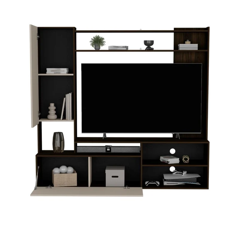 Mesa para TV Nocli, Capri y Nogal Europeo, para Televisor hasta 60 Pulgadas