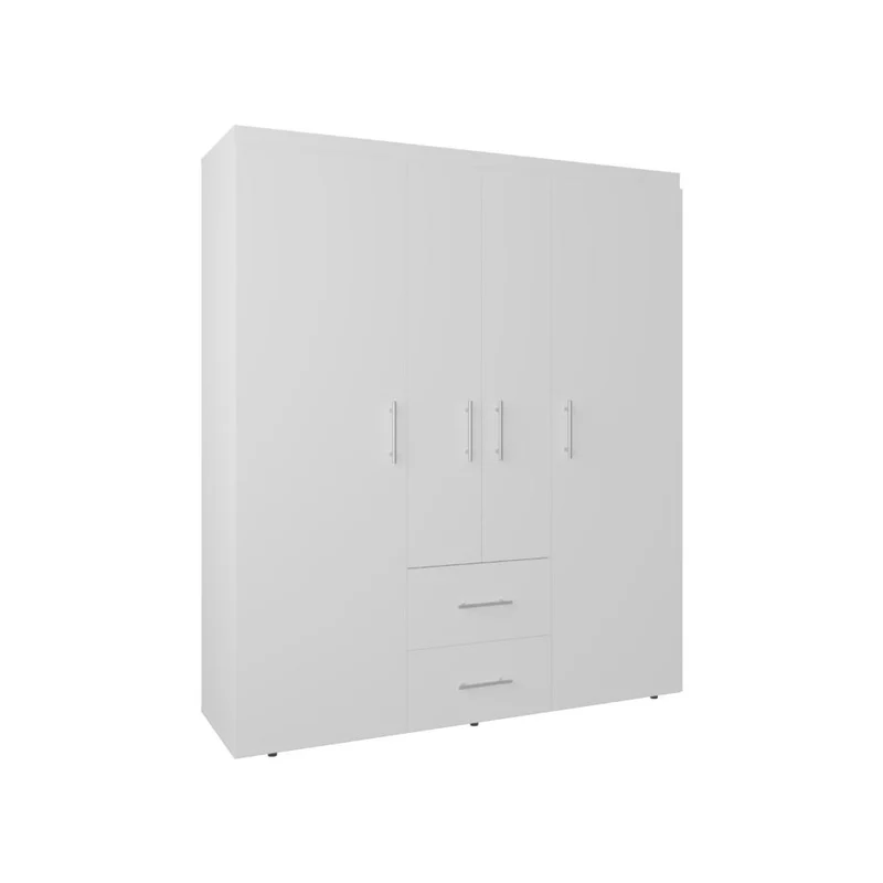 Clóset Bariloche Bombay Eco, Blanco Duqueza, con Variedad de Entrepaños y Cuatro Puertas Abatibles