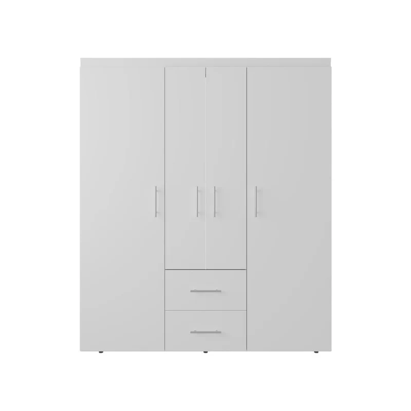 Clóset Bariloche Bombay Eco, Blanco Duqueza, con Variedad de Entrepaños y Cuatro Puertas Abatibles