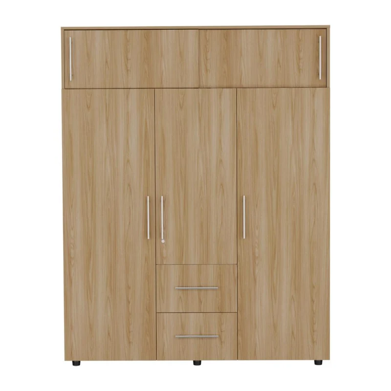 Clóset Montano 160, Fresno Europeo y Blanco, con Tres Puertas