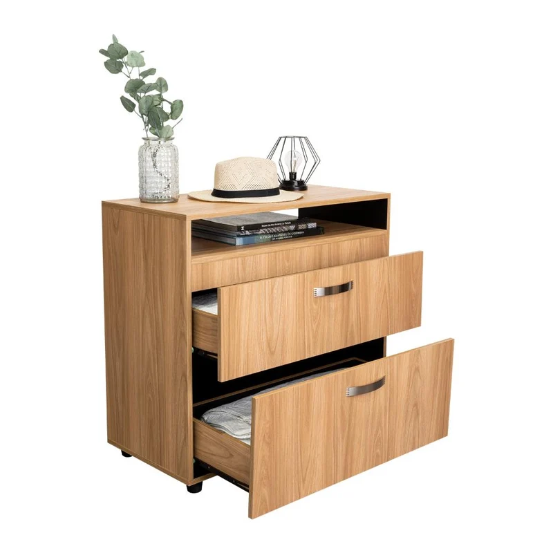 Organizador Barin, Fresno Europeo y Wengue, con Compatimentos para Objetos Decorativos